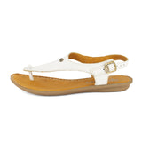 Ovaroli : Ladies Leather Tslops Sandal in White Cayak