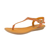 Khuthaza : Ladies Leather Tslops Sandal in Oak Cayak