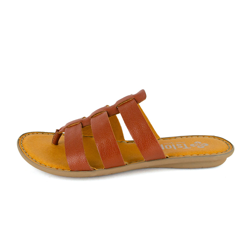 Maroua : Ladies Leather Tslops Sandal in Suede Cayak