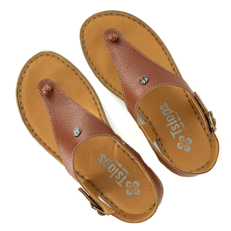 Barundi : Ladies Leather Tslops Wedge Heel Sandals in Suede Cayak