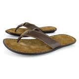 Umhlanga : Mens Leather Tslops Sandal in Choc Natan