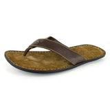 Umhlanga : Mens Leather Tslops Sandal in Choc Natan