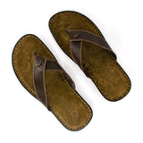 Umhlanga : Mens Leather Tslops Sandal in Choc Natan