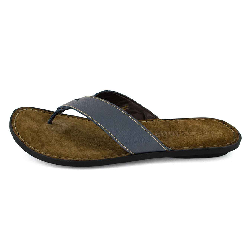 Umhlanga : Mens Leather Tslops Sandal in Denim Natan