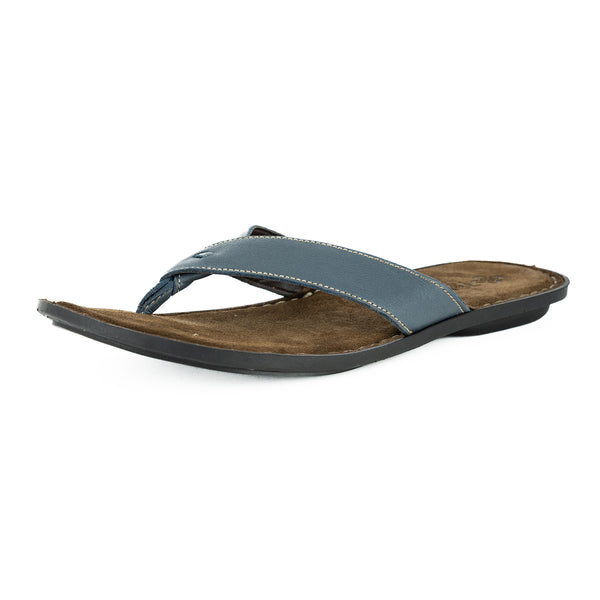 Umhlanga : Mens Leather Tslops Sandal in Denim Natan