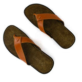 Umhlanga : Mens Leather Tslops Sandal in Oak Natan