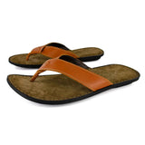 Umhlanga : Mens Leather Tslops Sandal in Oak Natan