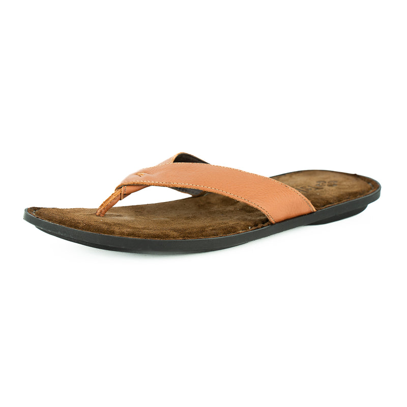 Umhlanga : Mens Leather Tslops Sandal in Oak Natan