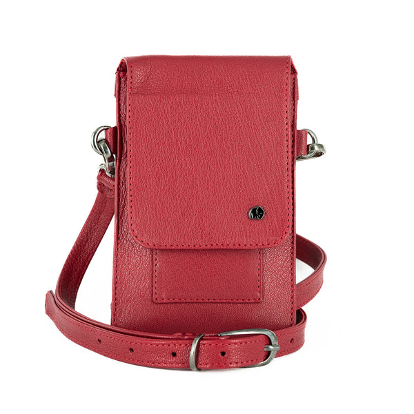 Lupita : Ladies Leather Crossbody Purse in Valentine Cayak