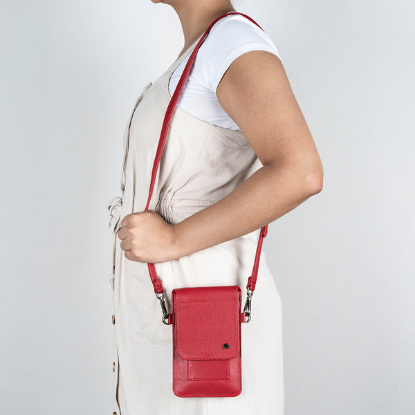 Lupita : Ladies Leather Crossbody Purse in Valentine Cayak