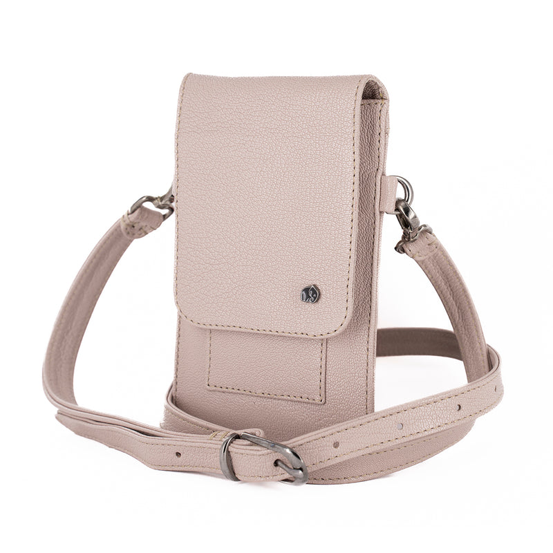 Lupita : Ladies Leather Crossbody Purse in Rose Cayak