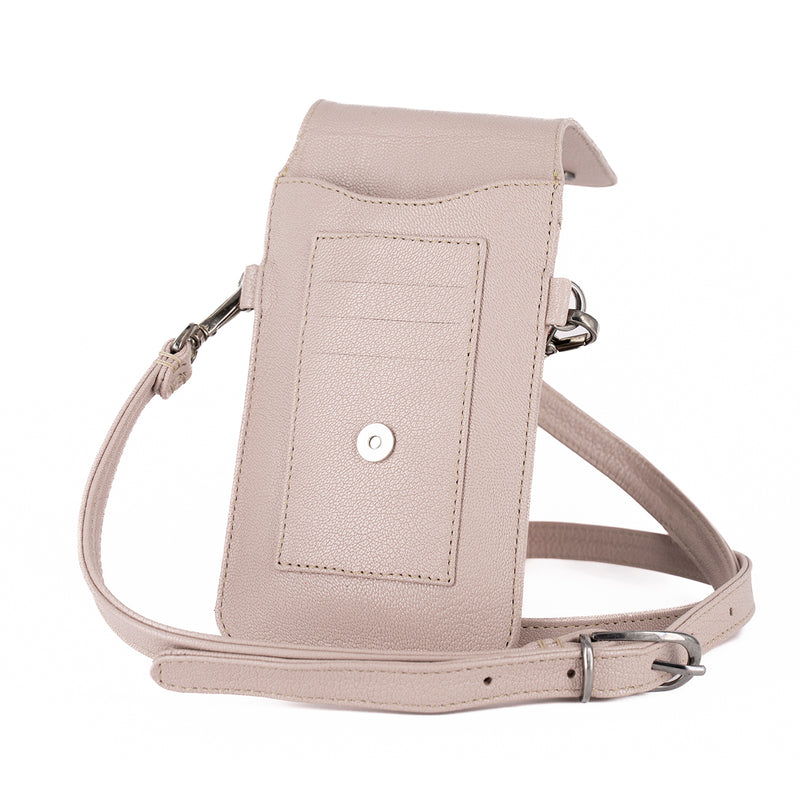 Lupita : Ladies Leather Crossbody Purse in Rose Cayak