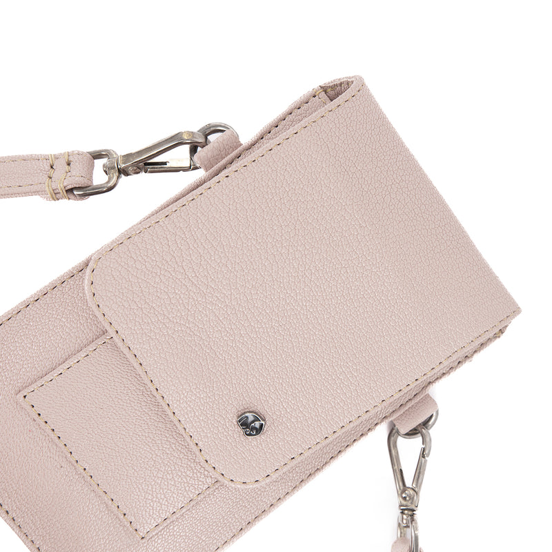 Lupita : Ladies Leather Crossbody Purse in Rose Cayak