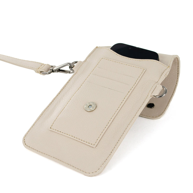 Lupita : Ladies Leather Crossbody Purse in Cream Cayak