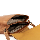 Nembeko : Ladies Leather Crossbody Handbag in Oak Cayak