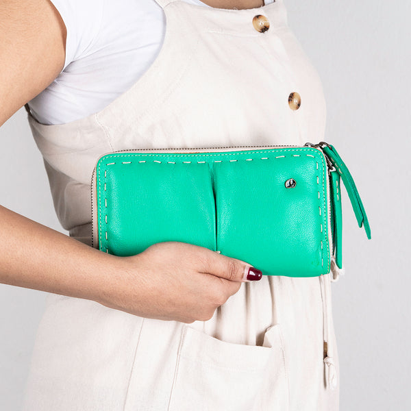 Olwethu : Ladies Leather Clutch Purse in Ultramarine Cayak