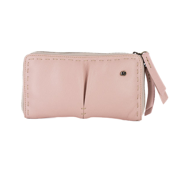 Olwethu : Ladies Leather Clutch Purse in Pink Cayak