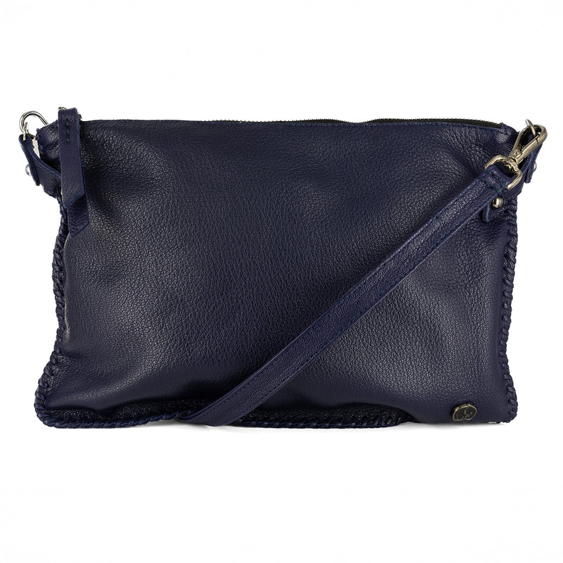 Rantu : Ladies Leather Crossbody Handbag in Marine Cayak