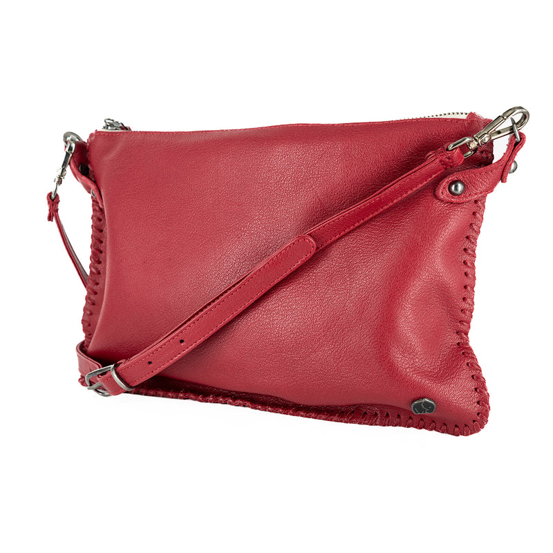 Rantu : Ladies Leather Crossbody Handbag in Valentine Cayak