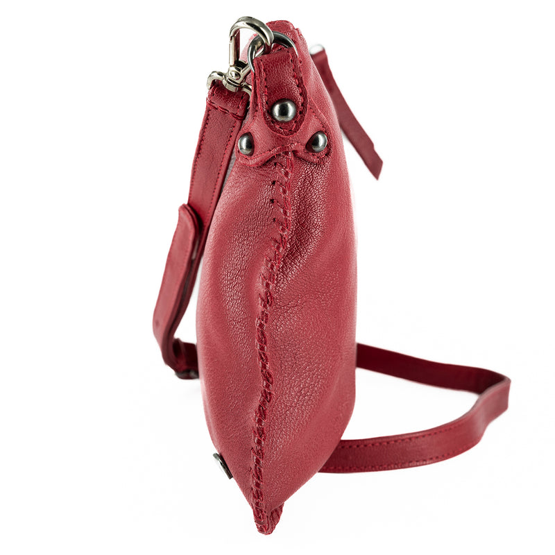 Rantu : Ladies Leather Crossbody Handbag in Valentine Cayak