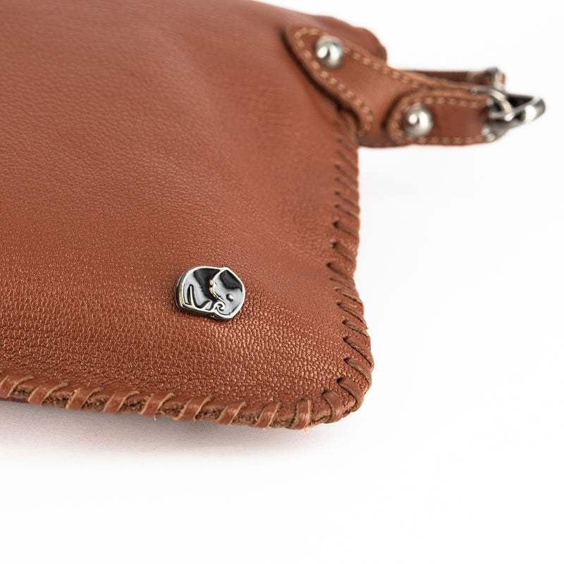 Rantu : Ladies Leather Crossbody Handbag in Suede Cayak