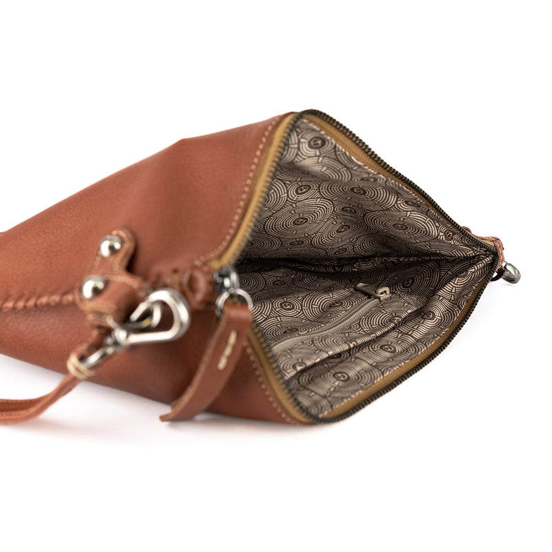 Rantu : Ladies Leather Crossbody Handbag in Suede Cayak