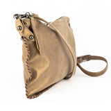 Rantu : Ladies Leather Crossbody Handbag in Beige Spirit