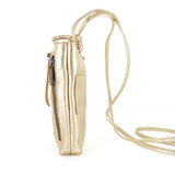 Lulonke : Ladies Leather Crossbody Purse in Gold Foil