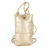 Lulonke : Ladies Leather Crossbody Purse in Gold Foil