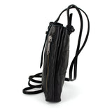 Lulonke : Ladies Leather Crossbody Purse in Black Nappa