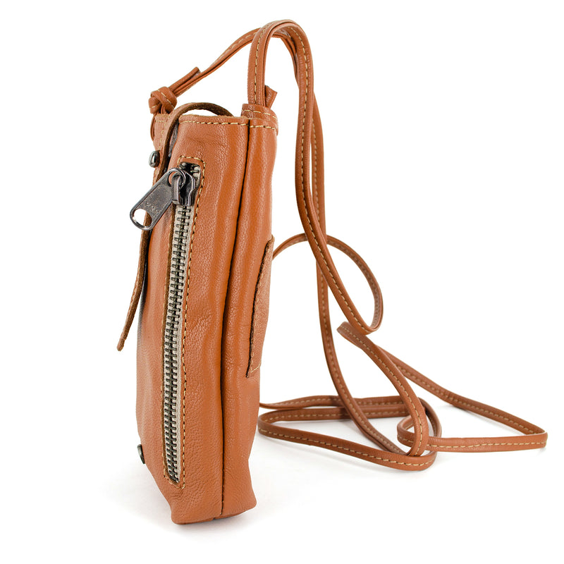 Lulonke : Ladies Leather Crossbody Purse in Oak Nappa