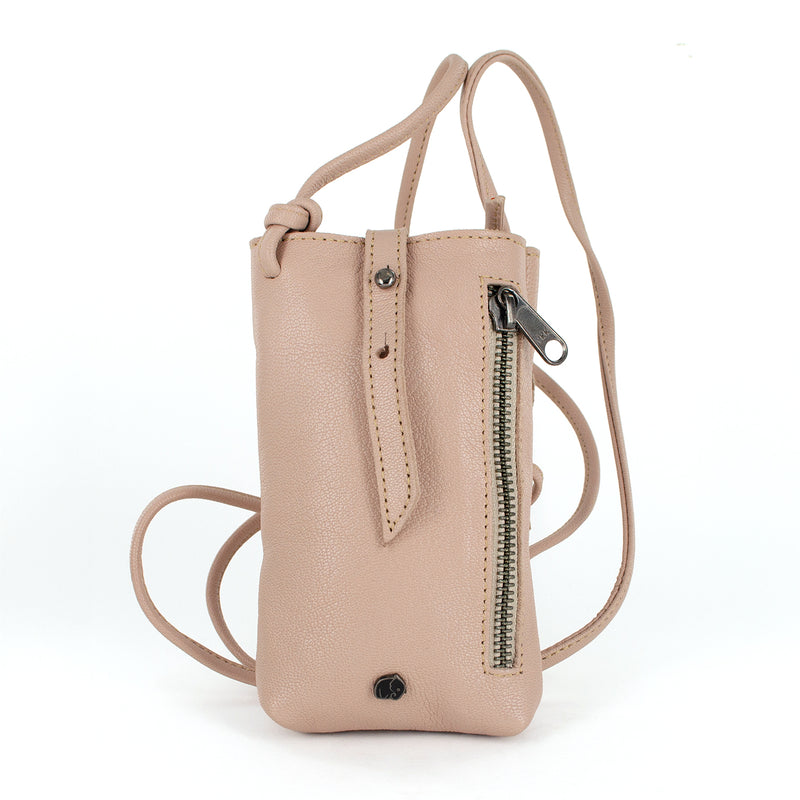 Lulonke : Ladies Leather Crossbody Purse in Rose Cayak