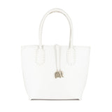 Azetha : Ladies Leather Shopper Handbag in White Cayak