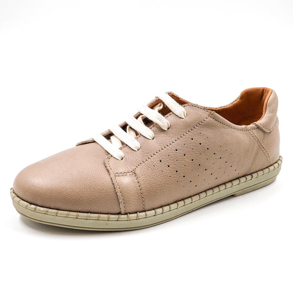 Umgadli : Ladies Leather Sneaker in Gravel Vintage