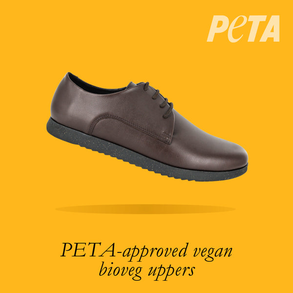 WYSO Oregon : Youth/Mens Leather Formal/School Shoe in Choc Ranger (PETA-approved Vegan Bioveg Leather)