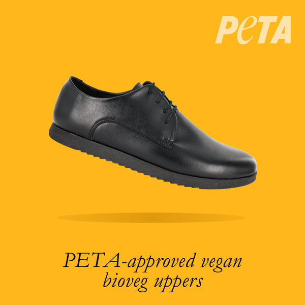 WYSO Oregon : Youth/Mens Leather Formal/School Shoe in Black Ranger (PETA-approved Vegan Bioveg Leather)