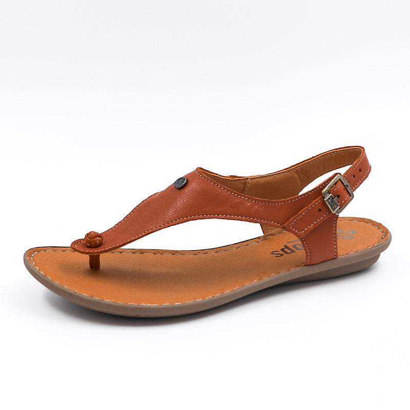 Ovaroli : Ladies Leather Tslops Sandal in Burnt Orange Pietra