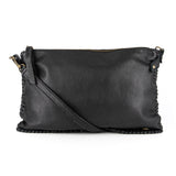 Rantu : Ladies Leather Crossbody Handbag in Black Cayak