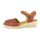 Lontoza : Ladies Leather Wedge Espadrille in Suede Cayak