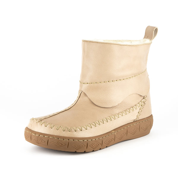 Online Exclusive Outlet Ukumangala : Ladies 100% Wool-Lined Leather Short Boot in Gravel Vintage