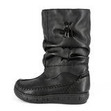 Online Exclusive Outlet Mbhazo : Ladies 100% Wool-Lined Leather Boot in Black Delta