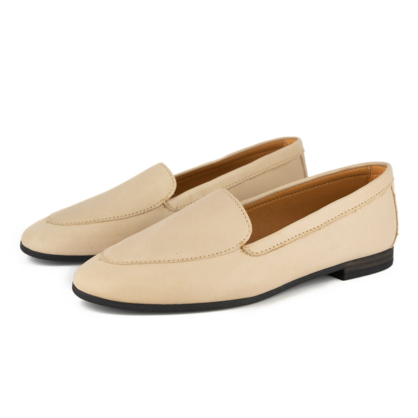 Limited Edition Minyaka : Ladies Leather Shoe in Cream Cayak