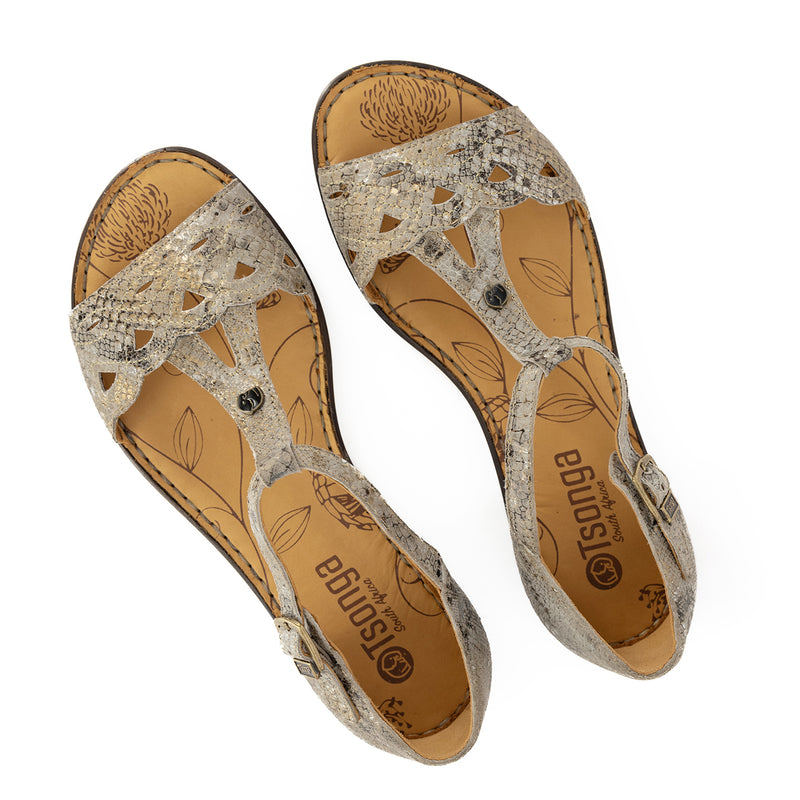 Venge : Ladies Leather Sandal in Opal Rockafella