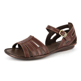 Ukuncipha : Ladies Leather Sandal in Raisin Relaxa