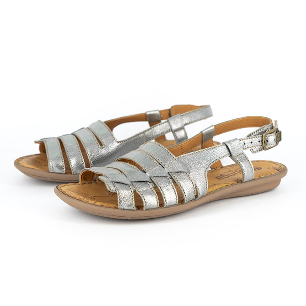 Umaluki : Ladies Leather Sandal in Tallio Grid