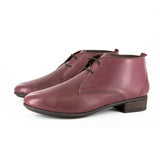 Sizayo : Ladies Leather Pixie Boot in Burgundy Relaxa