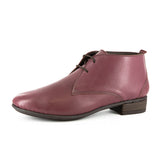 Sizayo : Ladies Leather Pixie Boot in Burgundy Relaxa