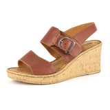 Moyizela : Ladies High-Heeled Leather Sandal in Suede Cayak