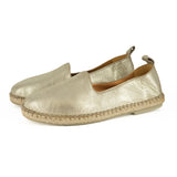 Indzima : Ladies Leather Espadrille Shoe in Bark Domus