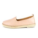 Indzima : Ladies Leather Espadrille Shoe in Rose Cayak